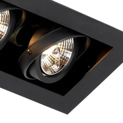 QAZQA Moderner Einbaustrahler schwarz 2-flammig verstellbar - Oneon 70