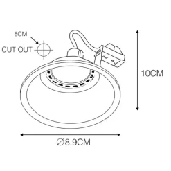 QAZQA Moderner Einbaustrahler schwarz GU10 50mm - Dept