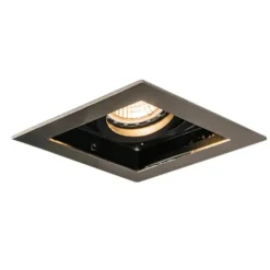 QAZQA Moderner Einbaustrahler Stahl mit Schwarz Dreh- und Schwenkbar - Carree