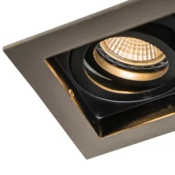 QAZQA Moderner Einbaustrahler Stahl mit Schwarz Dreh- und Schwenkbar - Carree