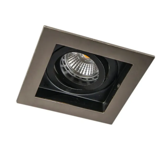 QAZQA Moderner Einbaustrahler Stahl mit Schwarz Dreh- und Schwenkbar - Carree