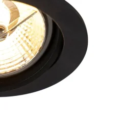 QAZQA Moderner Einbaustrahler schwarz schwenkbar AR70 - Cisco