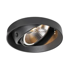 QAZQA Moderner Einbaustrahler schwarz GU10 AR111 rund randlos - Oneon