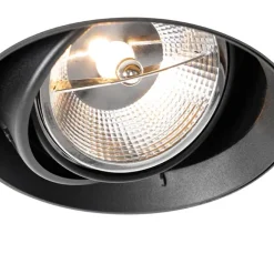 QAZQA Moderner Einbaustrahler schwarz GU10 AR111 rund randlos - Oneon