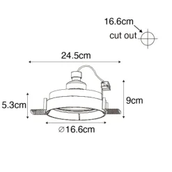 QAZQA Moderner Einbaustrahler schwarz GU10 AR111 rund randlos - Oneon
