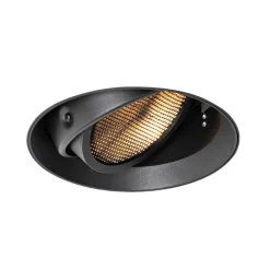 QAZQA Moderner Einbaustrahler schwarz GU10 AR111 rund randlos - Oneon Honey