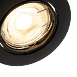 QAZQA Moderner Einbaustrahler schwarz 35 mm schwenkbar - Edu