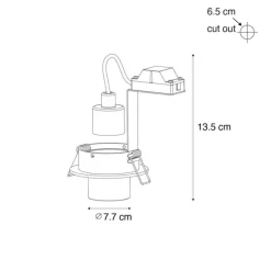 QAZQA Moderner Einbaustrahler schwarz GU10 35 mm rund schwenkbar - Installa