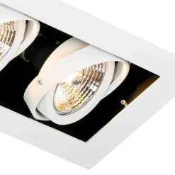 QAZQA Moderner Einbaustrahler weiß 2-flammig verstellbar - Oneon 70