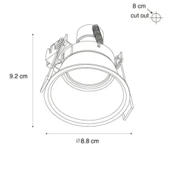 QAZQA Moderner Einbaustrahler Weiß GU10 50mm IP44 - Dept