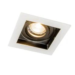 QAZQA Moderner Einbaustrahler weiß mit schwarz verstellbar – Carree