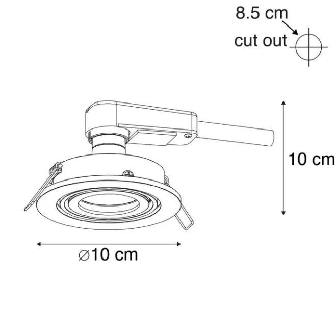 QAZQA Moderner schwarzer Einbauplatz - Club