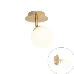QAZQA Moderner Spot Gold mit Opalglas mit Schalter - Athens