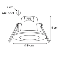 QAZQA Moderner Strahler weiß 8,3 cm inkl. LED IP65 - Blanca