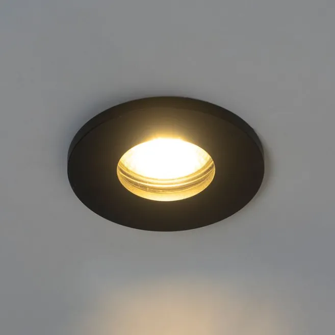 QAZQA Modernes Bad Einbau Spot schwarz IP54 - Schuppen