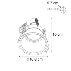 QAZQA Modernes Einbaustrahler Weiß GU10 70mm - Dept