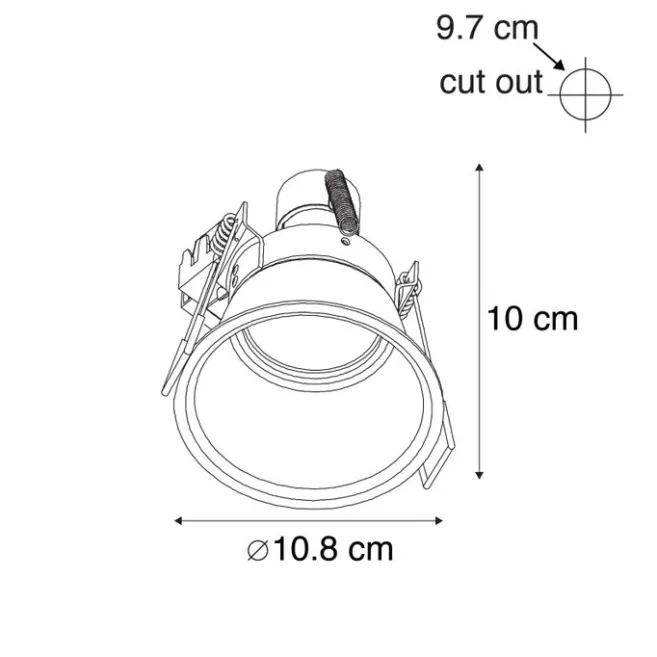 QAZQA Modernes Einbaustrahler Weiß GU10 70mm - Dept