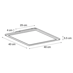 QAZQA Modernes LED Panel Stahl 40 cm inkl. LED - Liv