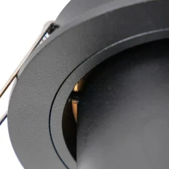 QAZQA Modernes rundes Einbaudownlight neigbar schwarz - Installa