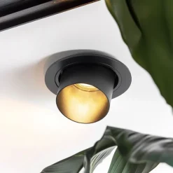 QAZQA Modernes rundes Einbaudownlight neigbar schwarz - Installa