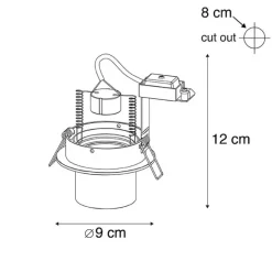 QAZQA Modernes rundes Einbaudownlight neigbar schwarz - Installa