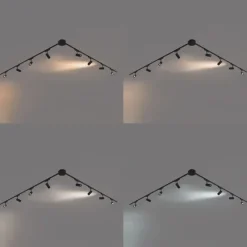 QAZQA Modernes Schienensystem mit 8 schwarzen Strahlern 1-phasig 400 cm - Magnetic Gert