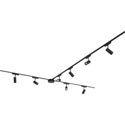 QAZQA Modernes Schienensystem mit 8 schwarzen Strahlern 1-phasig 400 cm - Magnetic Gert