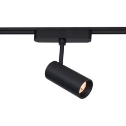 QAZQA Modernes Schienensystem mit 8 schwarzen Strahlern 1-phasig 400 cm - Magnetic Gert