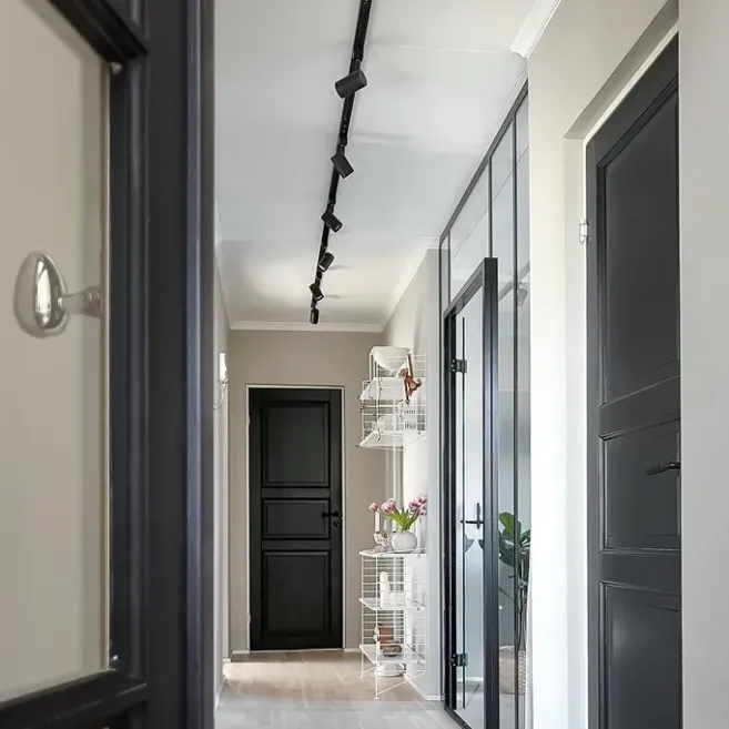 Kinder QAZQA Modernes Schienensystem mit 5 Strahlern Schwarz 1-phasig - Iconic Jeana