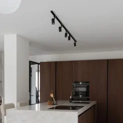 Kinder QAZQA Modernes Schienensystem mit 5 Strahlern Schwarz 1-phasig - Iconic Jeana