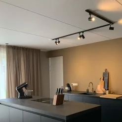 Kinder QAZQA Modernes Schienensystem mit 5 Strahlern Schwarz 1-phasig - Iconic Jeana