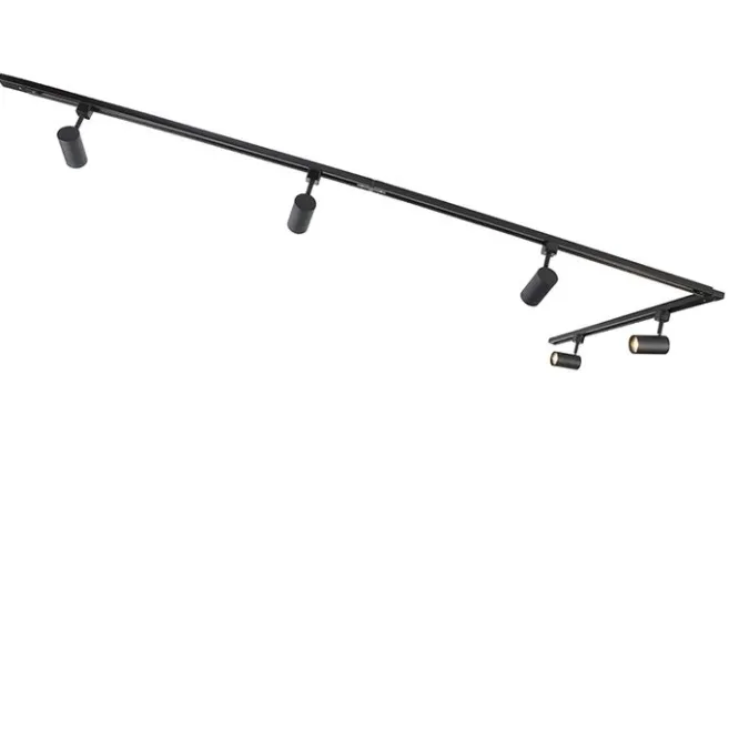 Kinder QAZQA Modernes Schienensystem mit 5 Strahlern Schwarz 1-phasig - Iconic Jeana