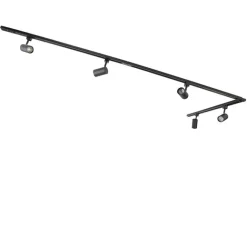 Kinder QAZQA Modernes Schienensystem mit 5 Strahlern Schwarz 1-phasig - Iconic Jeana