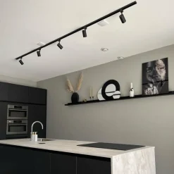 Kinder QAZQA Modernes Schienensystem mit 5 Strahlern Schwarz 1-phasig - Iconic Jeana