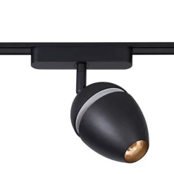 QAZQA Modernes Schienensystem mit 4 schwarzen Strahlern 1-phasig - Magnetic Eggy