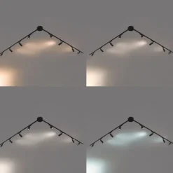 QAZQA Modernes Schienensystem mit 8 schwarzen Strahlern 1-phasig - Magnetic Samson