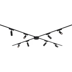 QAZQA Modernes Schienensystem mit 8 schwarzen Strahlern 1-phasig - Magnetic Samson