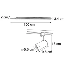 Kinder QAZQA Modernes Schienensystem weiß mit 14 Spots 1-phasig - Jeana