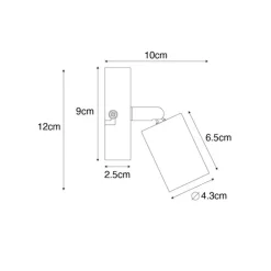 QAZQA Modernes Spotweiß quadratisch - Facil