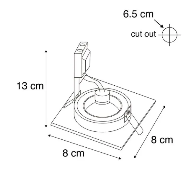 QAZQA Modernes versenktes Spotgold IP44 - Xena Square