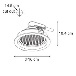 QAZQA Modernes versenktes Spotschwarz verstellbar - Coop 111 Honey