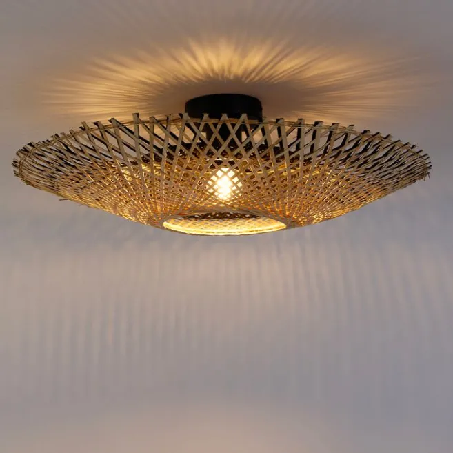 Kinder QAZQA Orientalische Deckenlampe Rattan 50 cm - Rina