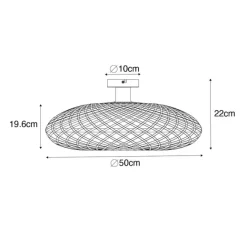 Kinder QAZQA Orientalische Deckenlampe Bambus 50 cm - Ostrava