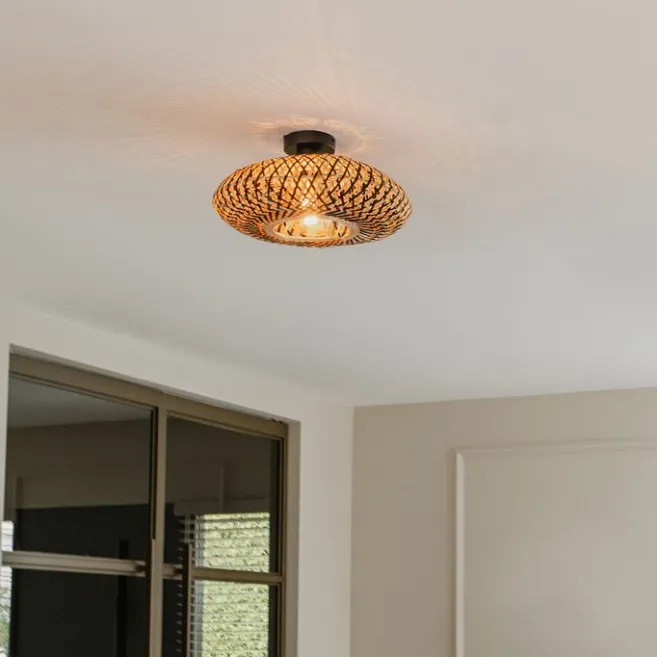 Kinder QAZQA Orientalische Deckenlampe schwarzer Bambus 40 cm - Ostrava