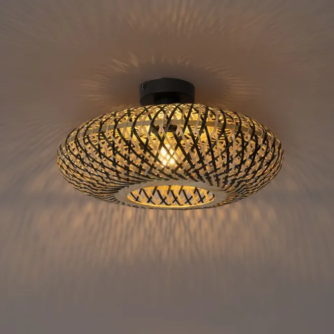 Kinder QAZQA Orientalische Deckenlampe schwarzer Bambus 40 cm - Ostrava