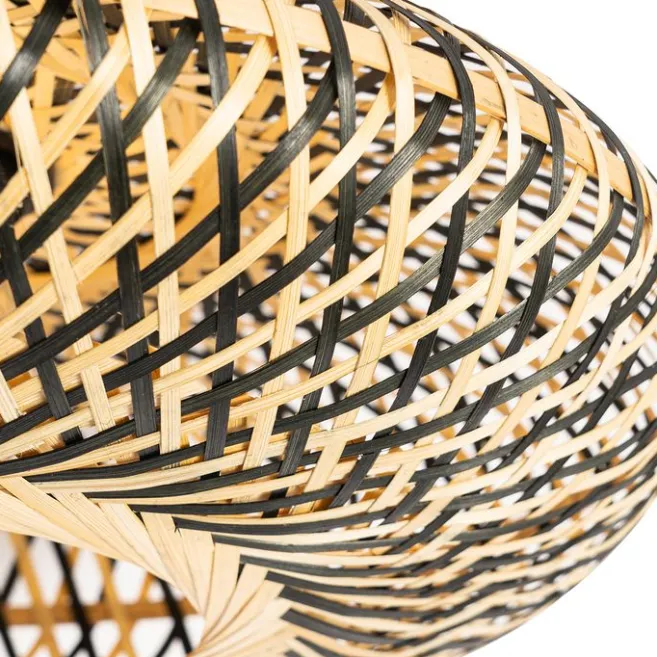 Kinder QAZQA Orientalische Deckenlampe schwarzer Bambus 40 cm - Ostrava