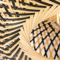 Kinder QAZQA Orientalische Deckenlampe schwarzer Bambus 40 cm - Ostrava