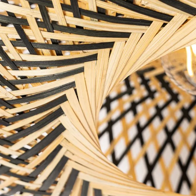 Kinder QAZQA Orientalische Deckenlampe schwarzer Bambus 40 cm - Ostrava