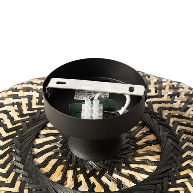 Kinder QAZQA Orientalische Deckenlampe schwarzer Bambus 40 cm - Ostrava