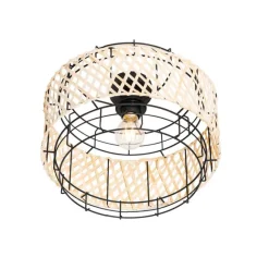 Kinder QAZQA Orientalische Deckenlampe schwarz mit Bambus - Irena